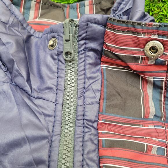 LEVIS Reversible Snap Vest Small 20x27 Blue Plaid Baggy - Picture 16 of 16